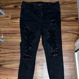 Distressed Black Jeans